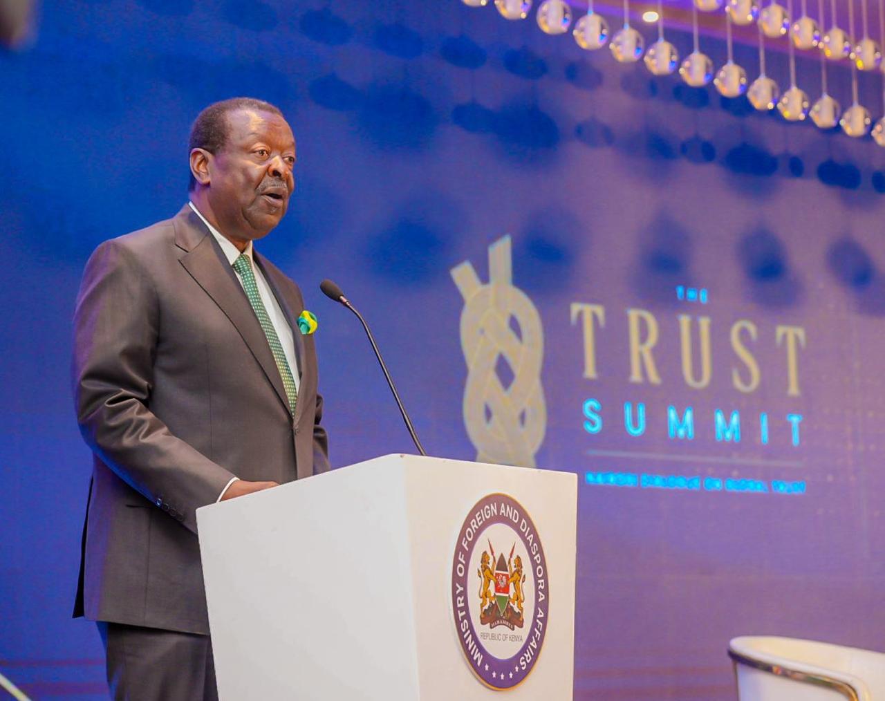 Trust Summit: Mudavadi Calls for Accountability, Fairer Global Institutions to Rebuild Public Confidence