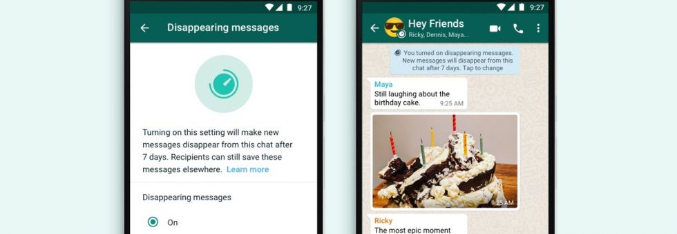 How to set Whatsapp messages to automatically delete after seven days