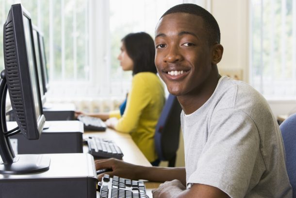 College students in a computer lab